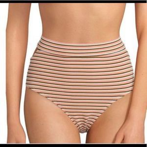 Hi Waist Bikini Bottom with Cut Out